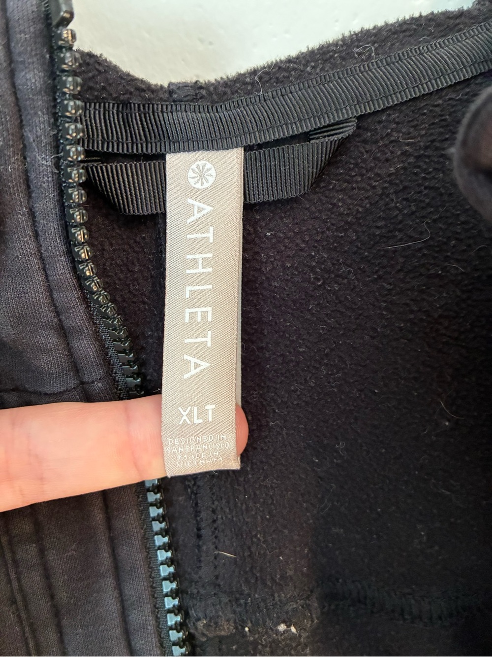 Athleta Oversized Black Full-Zip Hoodie Sweater - Picture 3 of 5